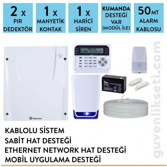 Teknim 2 Dedektörlü Alarm Sistemi ( Eth/Net/Mobil ) Teknim 2 Dedektörlü Alarm Sistemi ( Eth/Net/Mobil )